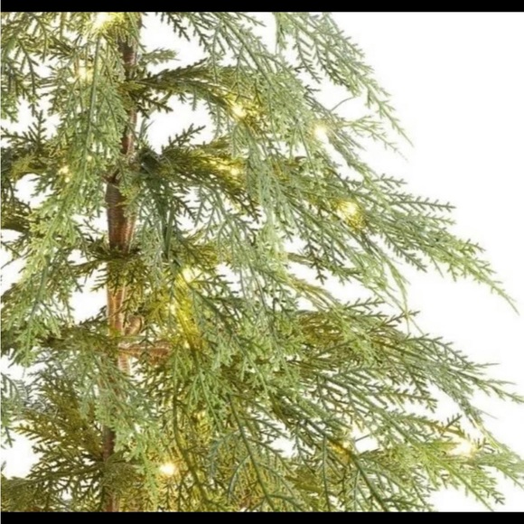 My Texas House Potted 4' Pre-Lit Cypress Artificial Christmas Tree, 100 LED NEW - Picture 3 of 6